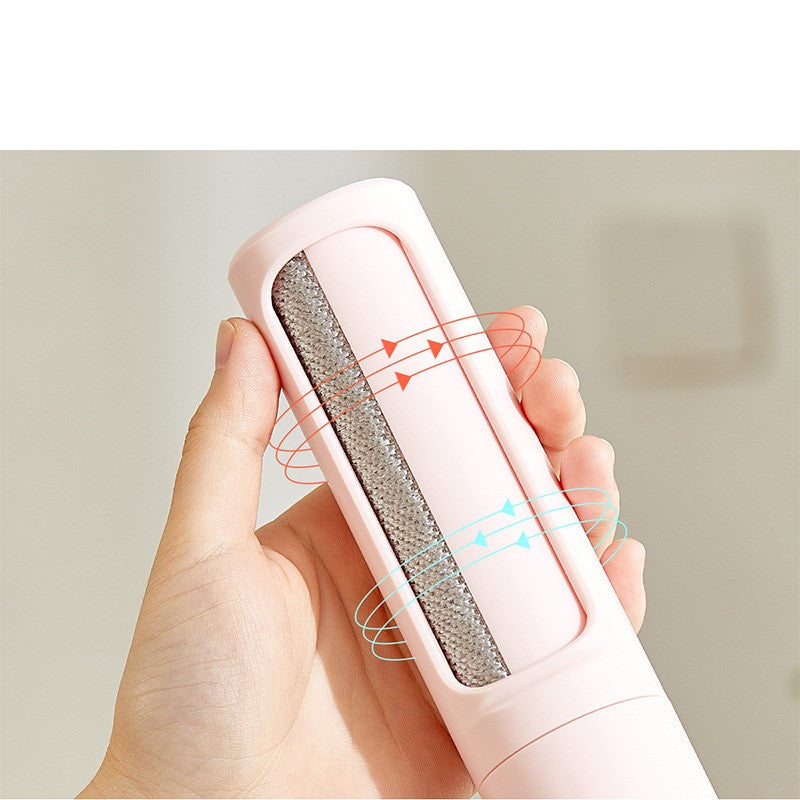FurMates Co FurLift Pro Roller pet hair remover shown in hand demonstrating built-in hair collection chamber