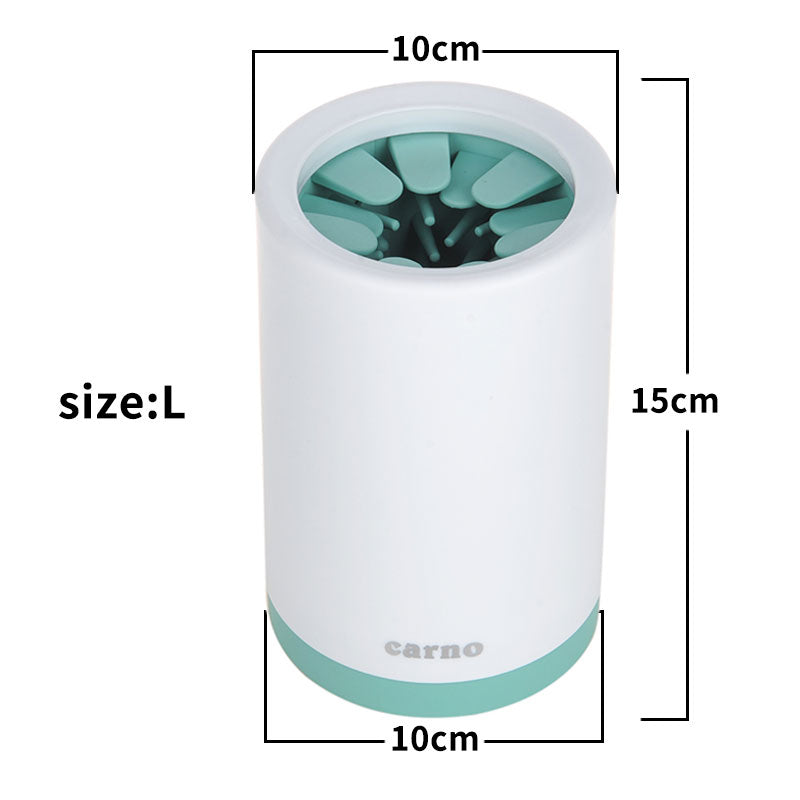 FurMates Co PawFlow Rapid Paw Cleaner size L in mint green showing tall paw washing cup design