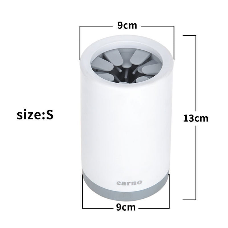 FurMates Co PawFlow Rapid Paw Cleaner size S dimensions diagram showing compact paw washing cup measurements