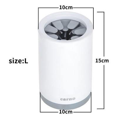 FurMates Co PawFlow Rapid Paw Cleaner size L dimensions diagram showing large paw washer cup for bigger dogs