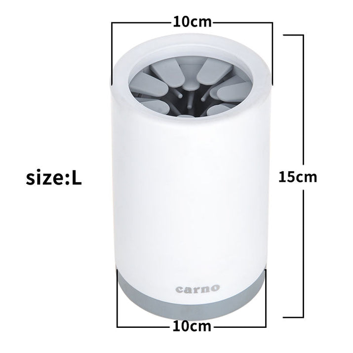 FurMates Co PawFlow Rapid Paw Cleaner size L dimensions diagram showing large paw washer cup for bigger dogs