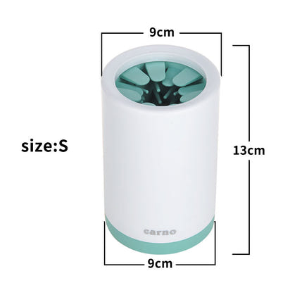 FurMates Co PawFlow Rapid Paw Cleaner size S in mint green with soft bristle interior detail